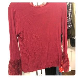 Maroon long sleeved shirt
